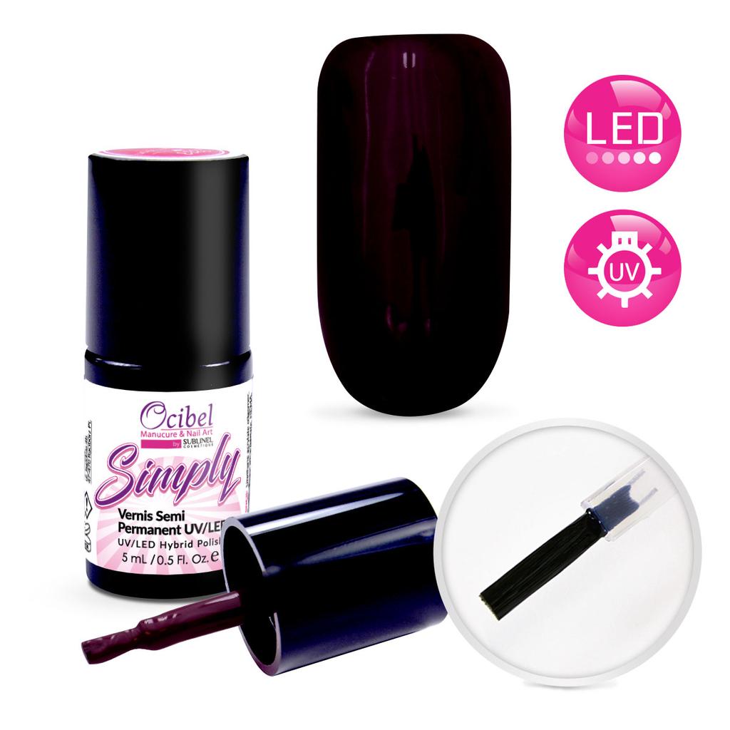 Semi Permanent UV / LED Nail Polish Simply 1 Layer 5ml - Plum #2998