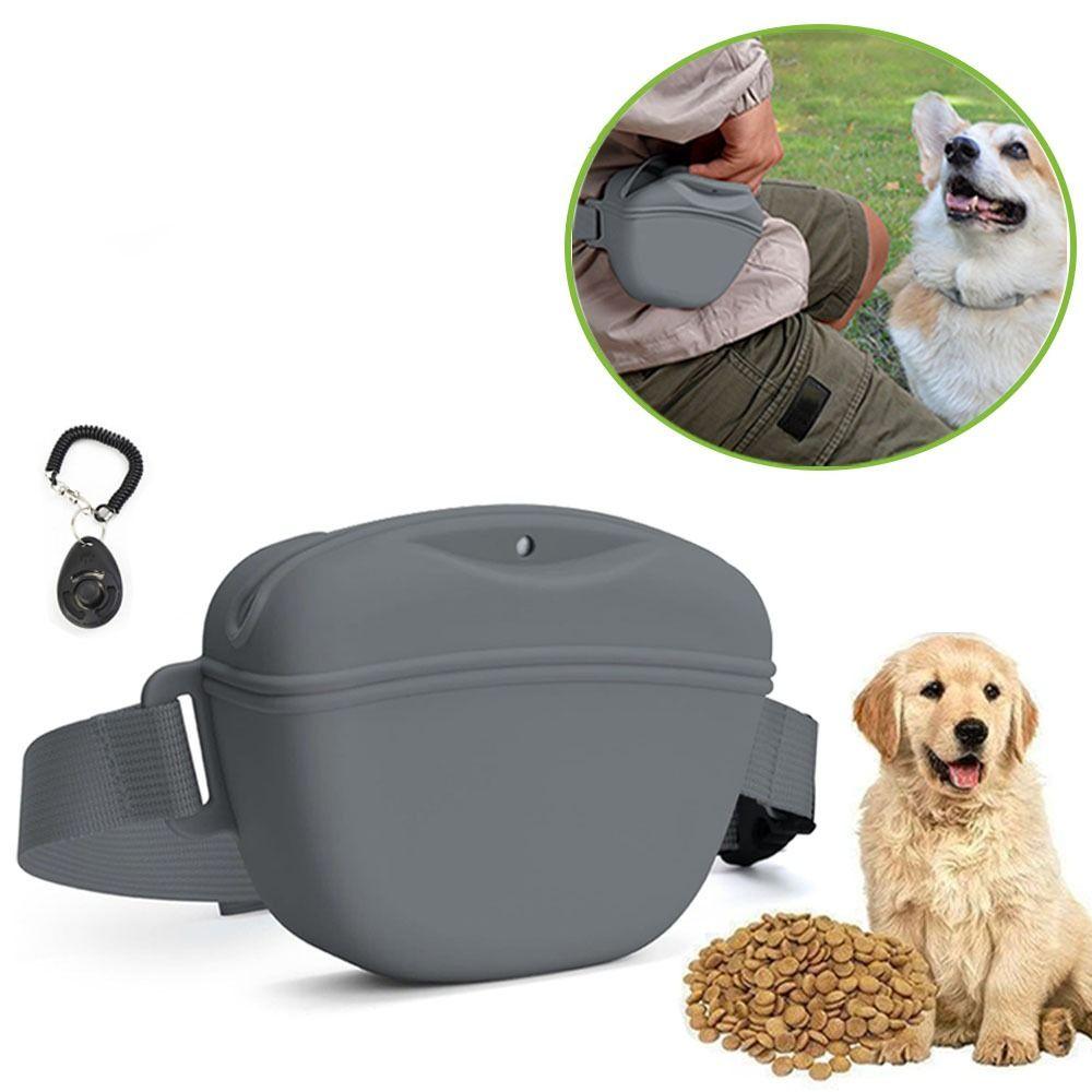 Silicone Dog Treat Bag Adjustable Puppy Snack Pouch Food Reward Storage Bag  Outdoor Activities