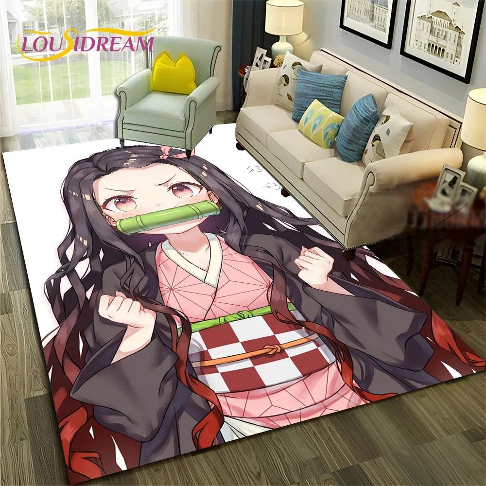Kamado Nezuko Demon S-Slayer Anime Carpet Rug for Bedroom Living Room Home Sofa Decoration,Children Game Large Decor Floor Mat