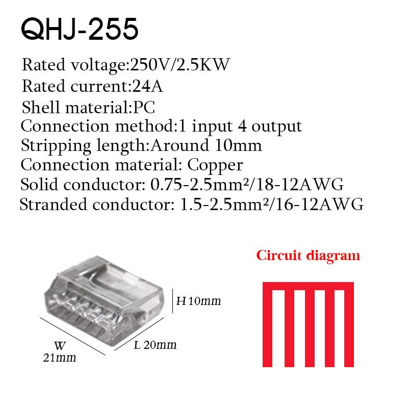 50PCS Wire Connectors Mini T Rail Fast Universal Compact Conductor Wiring Cable Electrical Connector Push-in Butt Terminal Block