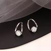 French Shiny Luxury Zircon Metal Earrings Korean Fashion Jewelry Halloween Girl's Design Sense Unusual Accessory for Woman 