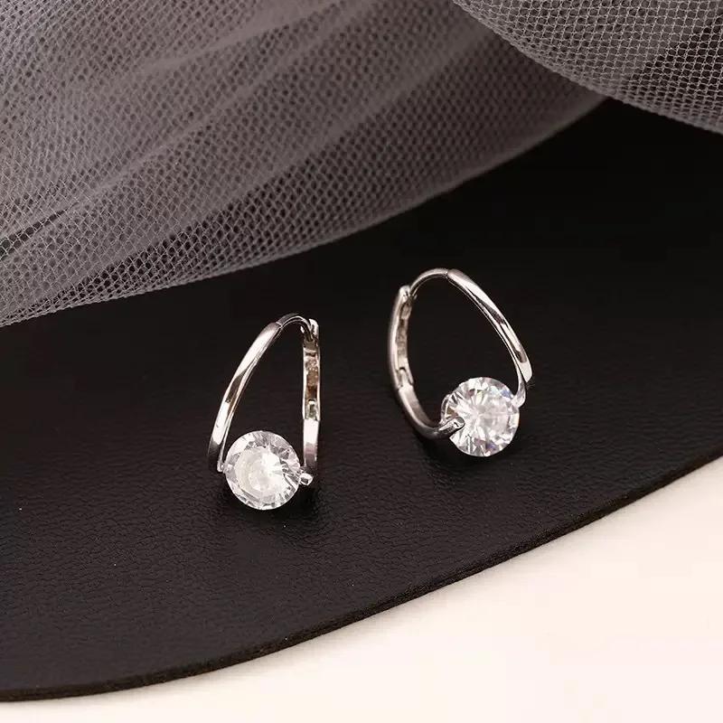 French Shiny Luxury Zircon Metal Earrings Korean Fashion Jewelry Halloween Girl's Design Sense Unusual Accessory for Woman