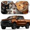 1Pcs Adorable Kitten Pattern Windshield Sunshade UV Rays Heat Blocker Keeps Vehicle Cool Unique Design Fit Sedans SUVs RVs