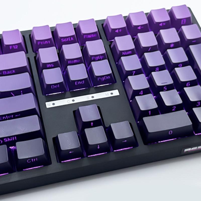 134Keys Keycaps Customs Purplee Gradients Keycap Set Side Print Backlit Key Keycaps for Mechanical Keyboards