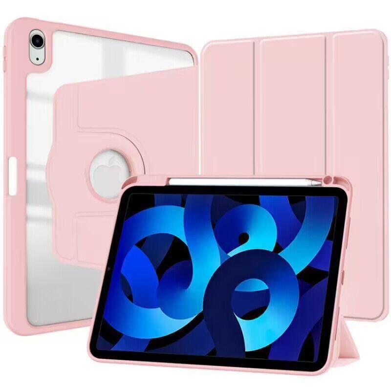 Rotating IPad 10 Case With Pencil Slot Stand Cover 10th Gen Black Pink Gray White Ice Lavender Dark Green