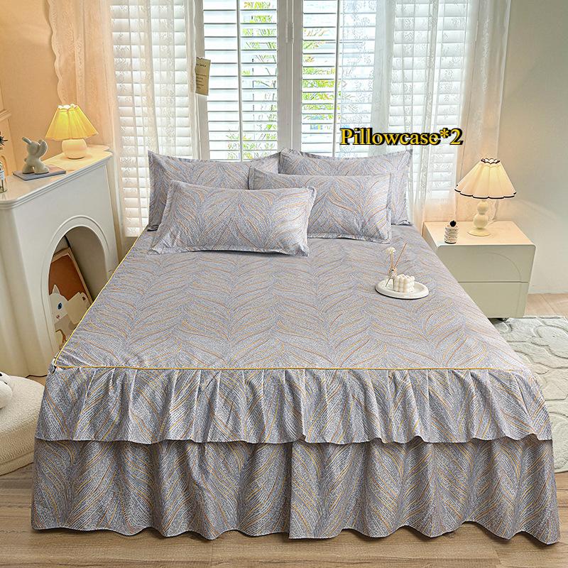 Bedroom Household Single-piece Sanding Bed Skirt Solid Color Skin-friendly Bedspread Bed Cover Bedroom Student Dormitory Sheets