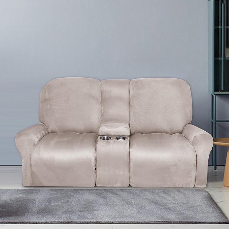 Seater Recliner Sofa Cover With Cup Holder Non Slip Armchair