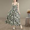 Sleeveless Strap Cotton Vintage Floral New In Dresses For Women Casual Loose Long Summer Dress Elegant Clothing