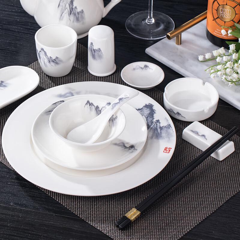 ZISIZ Landscape Painting Dinnerware Set