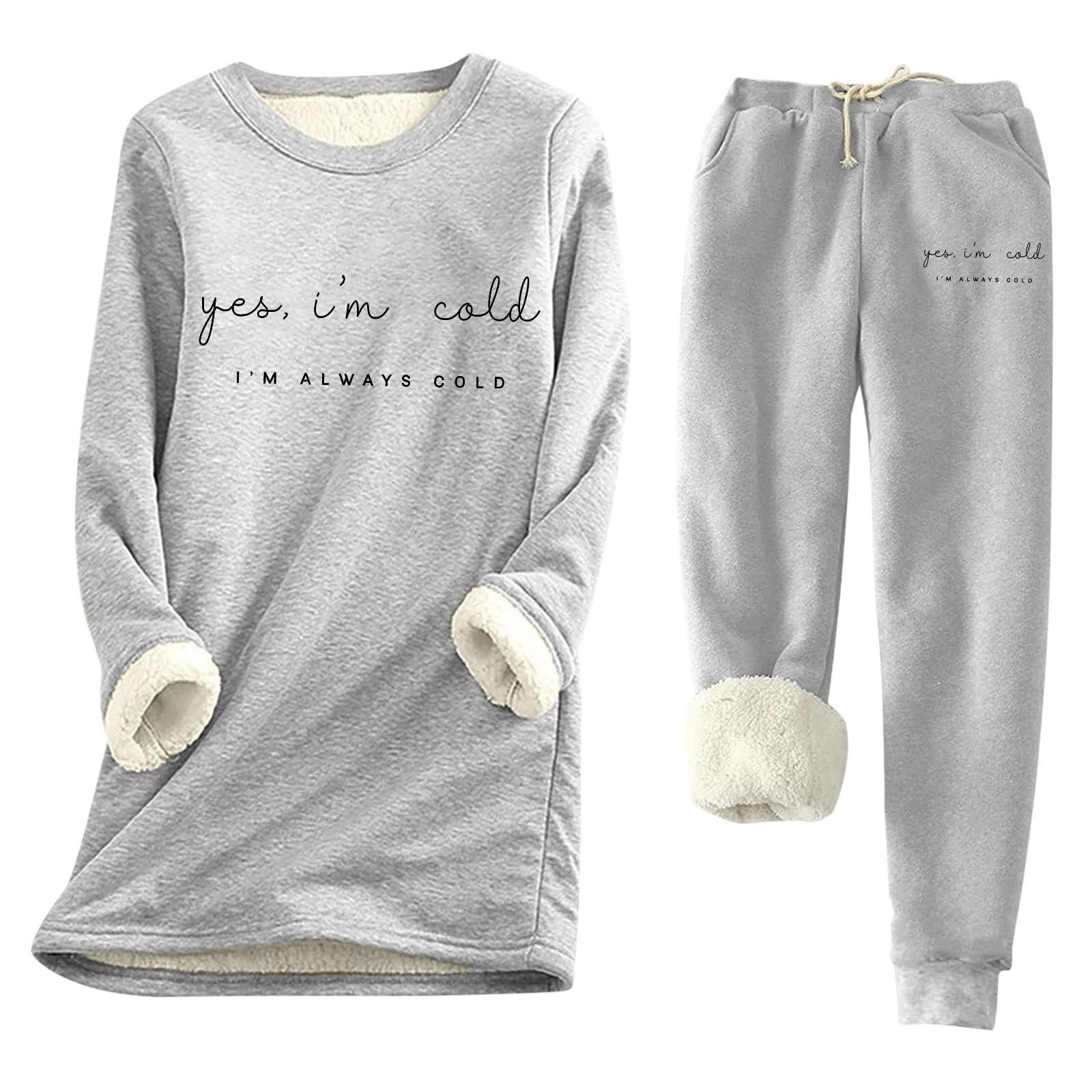 

Женский теплый костюм с принтом и круглым вырезом, флисовый свитер с длинными рукавами, спортивные штаны на шнурке, комплект из двух предметов XXL светло-серый