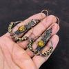 Tiger's Eye Earring Copper Wire Wrapped Earrings Gemstone Jewelry Dangle Drop Earrings Handmade Copper Jewelry Gift For Mom Designer Earring