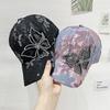 Fashion Butterfly Rhinestones Baseball Hat for Women Summer Mesh Breathable Floral Peaked Sunshade Cap Female Casual Outdoor Hat