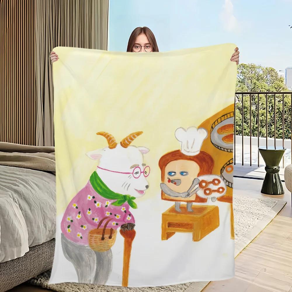 

Flannel warm comfort soft Picture plush Breads Thief blanket for sofa living room office bedroom travel book gift 30x40in