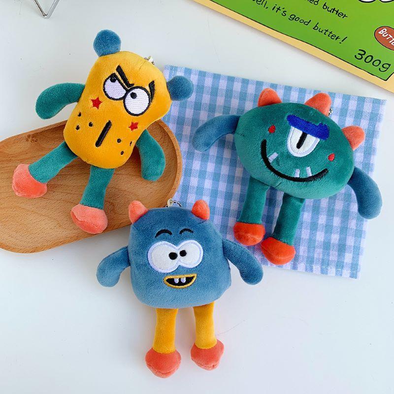 Plush Toy Bag Keychain Children's Pendant Ugly Little Monster Doll Schoolbag Accessories
