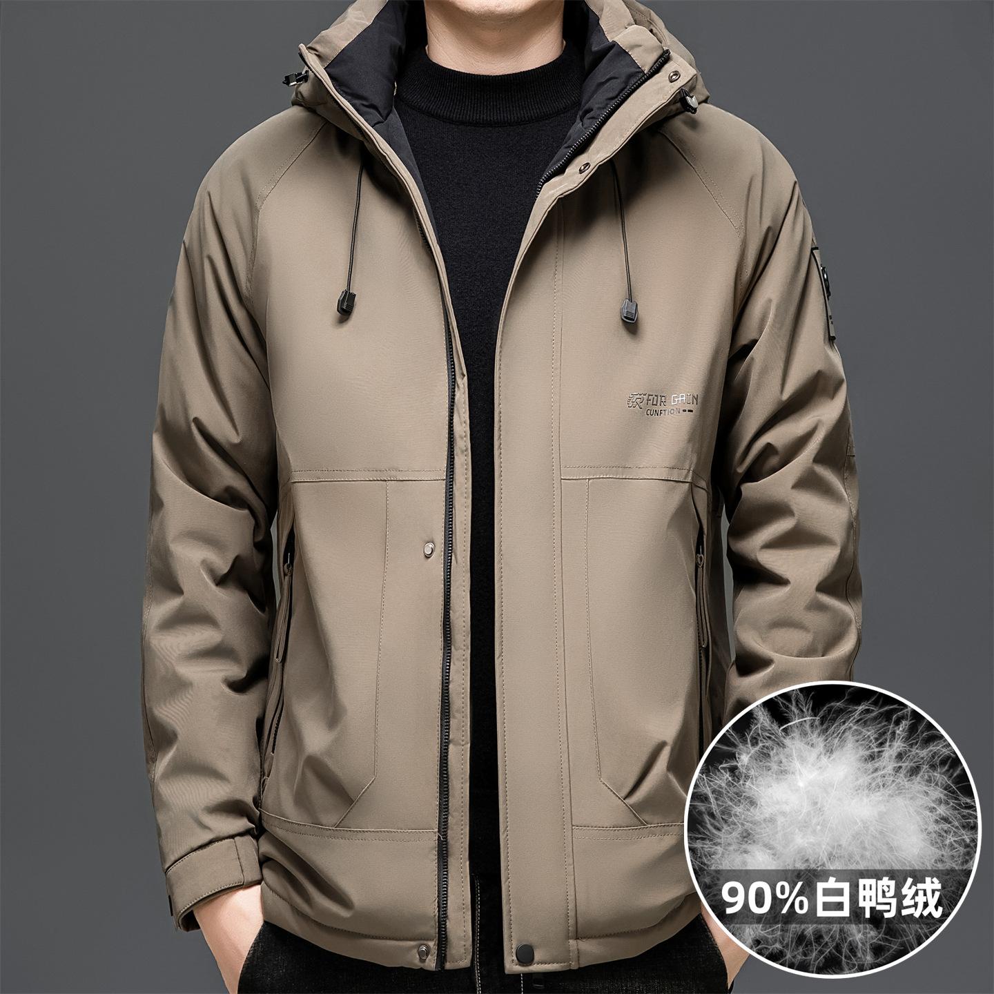 

2025 Мужская повседневная короткая куртка с флисовой подкладкой Ветрозащитная Теплая утолщенная куртка 5XL верблюд