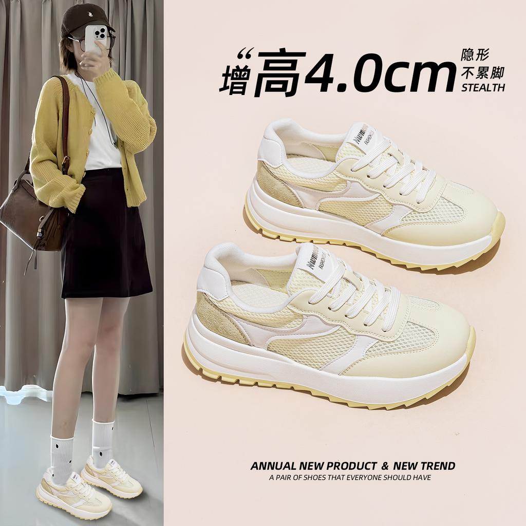 Forrest Gump shoes women's new summer mesh breathable thick sole heightening lightweight casual sports shoes