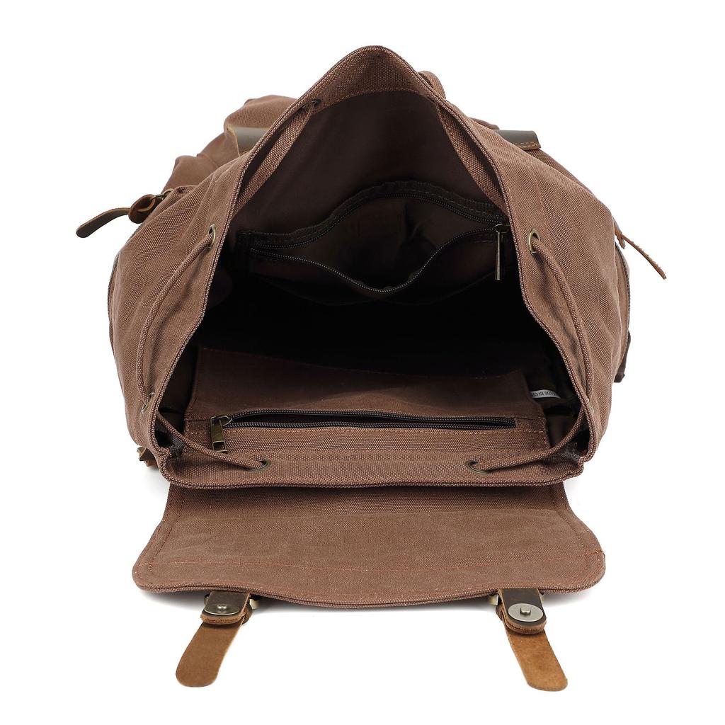 Vintage Canvas Backpacks For Men Large Capacity Laptop Backpacks Durable Canvas Briefcase Rucksack for Business Travel Office