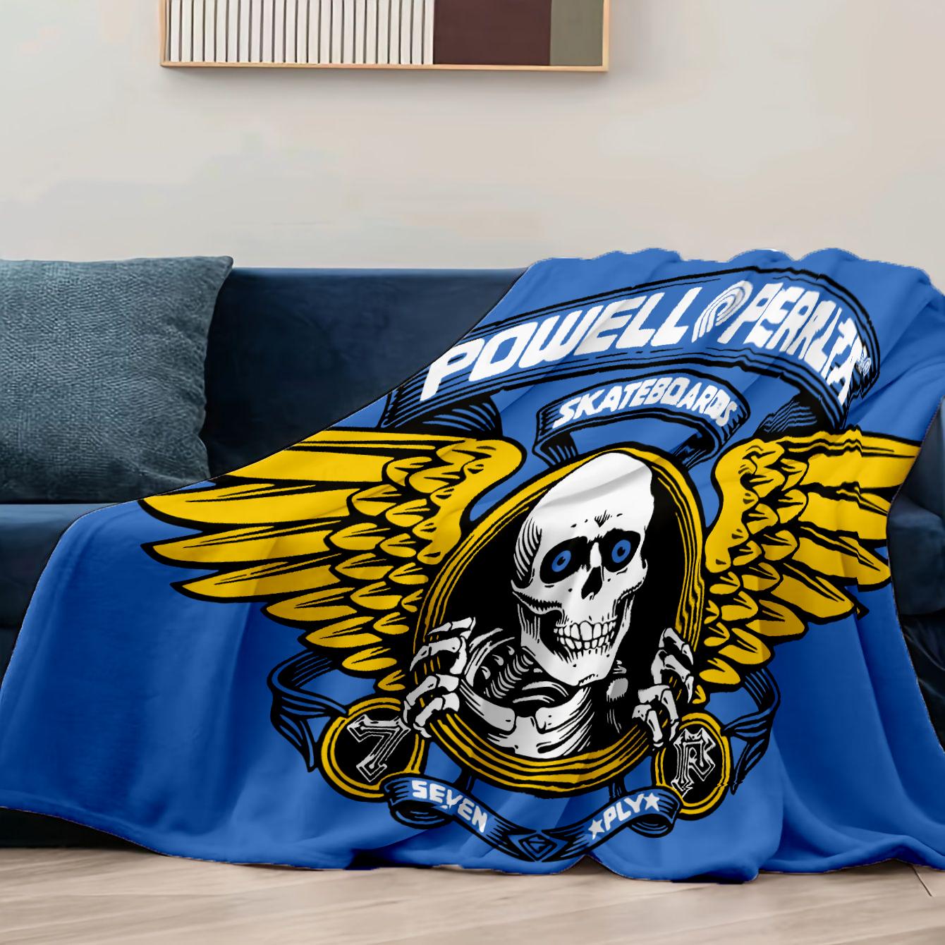 The Lovely Skateboard Brand Blanket Printed Throw Blanket Plush Fluffy Flannel Fleece Blanket Soft Throws for Sofa Couch and Bed 75X95CM