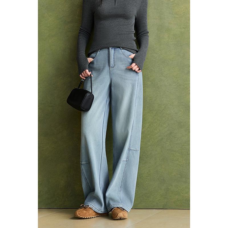 

Winter Warm 3D-Cut Slimming Trousers - Thick Dingzhi Fabric, Cotton-Lyocell Blend S синий
