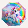 1pz Ombrello Fantasia Nuvole Arcobaleno Unicorno con Manico in Plastica, Adatto a Tutte le Stagioni Casa Viaggio Ombrello da EsternoB1865