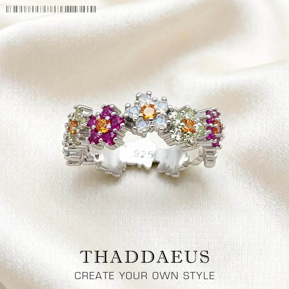 Ring Blumen Bunte Steine   Neuer Feinschmuck Romantisches Geschenk Für Frauen In   Kupfer 8 gray