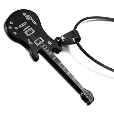 Cool Pánská kytara hudební notový náhrdelník šperky