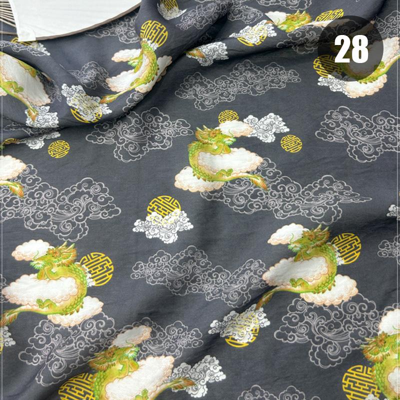 

150X50Cm Summer Thin Linen Printing Fabric New Chinese Style Dress Fabric Figure Retro National Cheongsam Hanfu Shirt Fabric 150X50cm