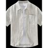 Foreign Trade Surplus Summer New All-Linen Short-Sleeve Shirt for Men, Loose Casual Half-Sleeve Shirt, Trendy Simple Top