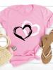 Fashionable Heartshaped Pattern Print Cotton Tshirt Forboth Unisex and Women Suitable for Summer Casual Wear and Minimalist Style
