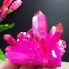 Natural Titanium Druzy Quartz Cluster Crystal Red Geode Gemstone Decor Specimen