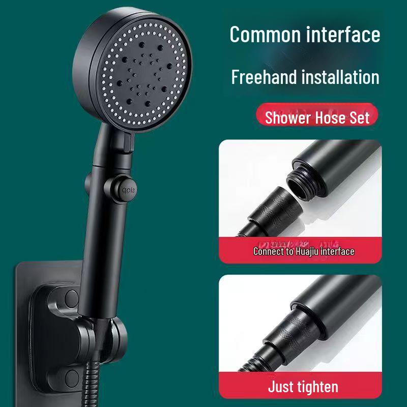 Furtun de duș negru din oțel inoxidabil rezistent la explozii cu duș tip ploaie, 1,5m - 2m