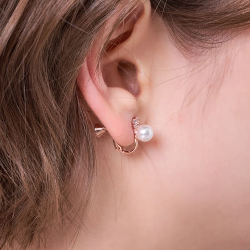 ELLE Jewelry Shine Rose Pearl Bangle Earrings ELSPEE501