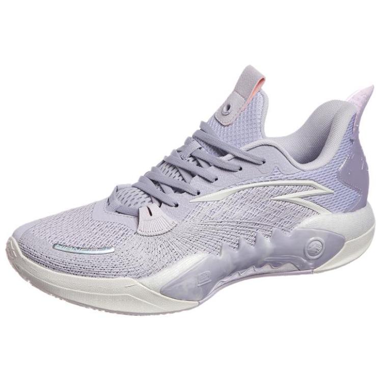 Anta Crazy Tide 5 Chaussures de Basketball Homme à Tige Basse Respirantes avec Amorti Basket Homme Gris Violet 112411606-4