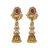 Ethnic style colored diamond-set flower fringed earrings women's retro bohemian earrings European and American exaggerated earrings