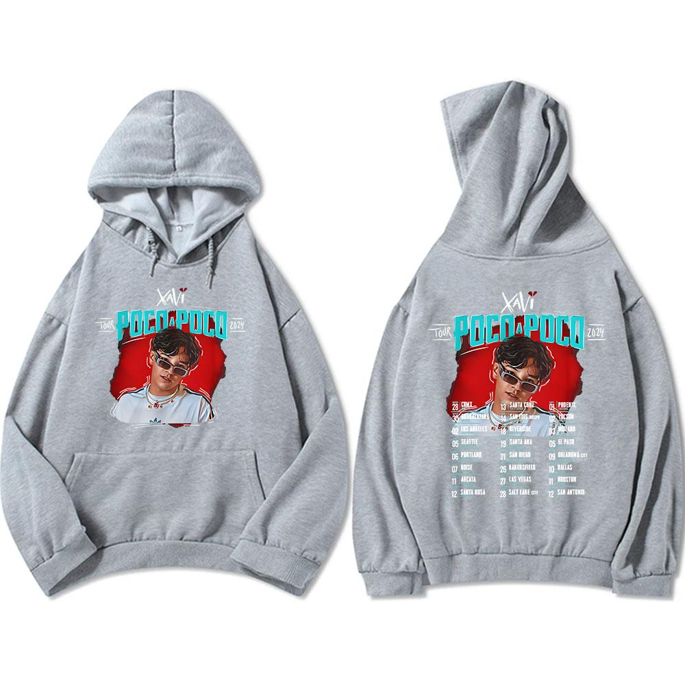 Poco A Poco Tour 2024 Hoodies Xavi La Diabla Album Graphic Sweatshirts Sudaderas Con Capucha Winter Long Sleeve Hooded Pullovers