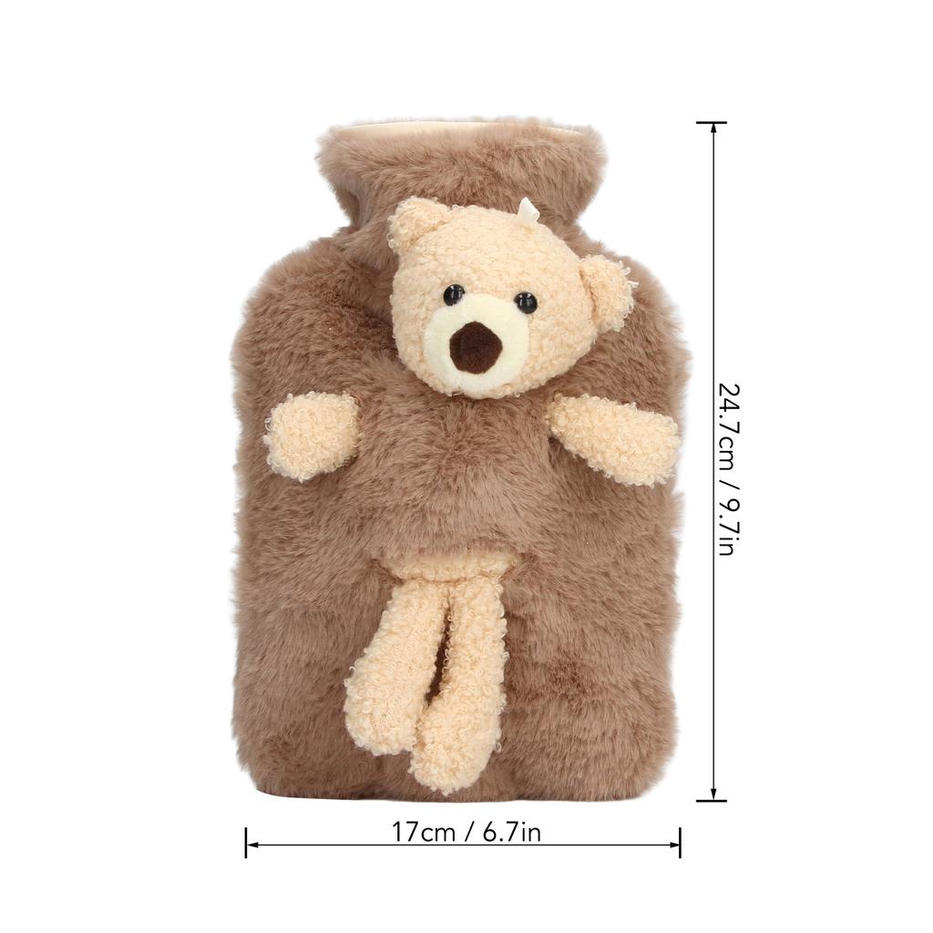 Hot Water Bag Multifunctional 1000ml Capacity Wide Mouth Cute Cartoon Hot Water Bottle for Homes
