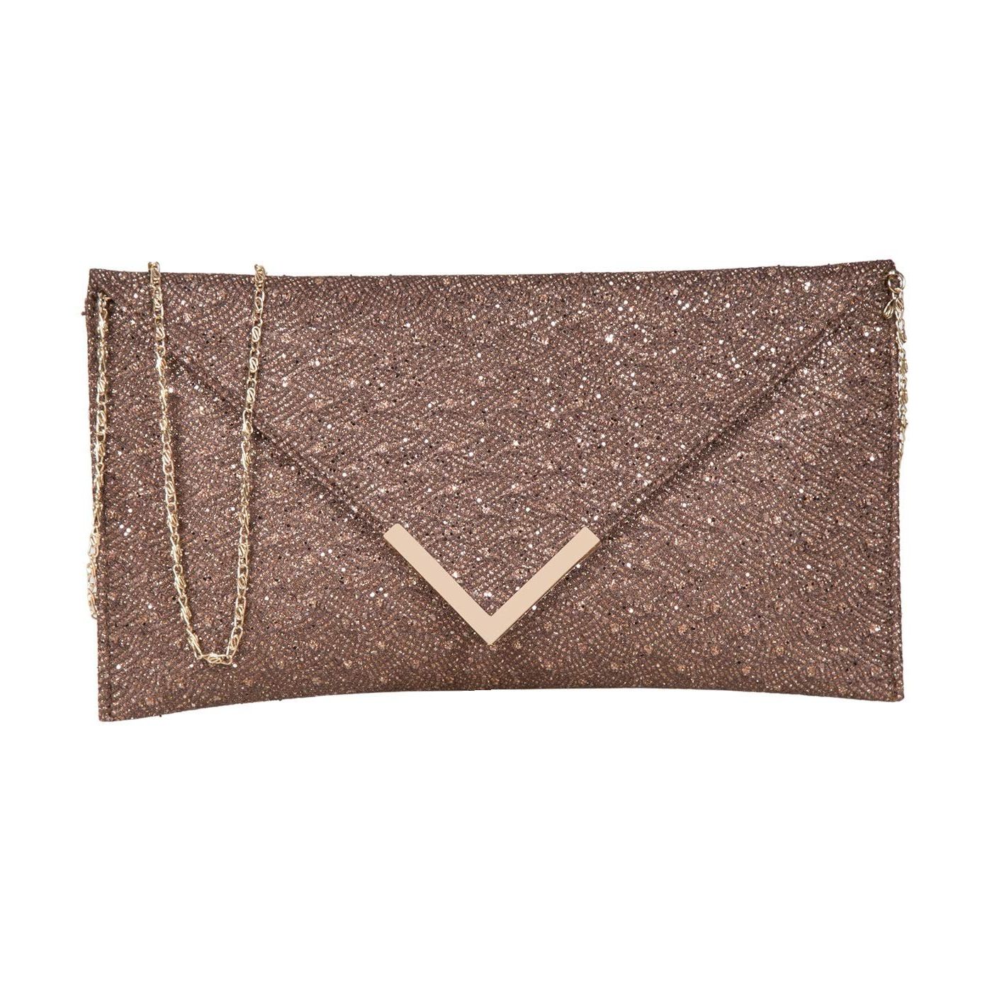 Женская сумка-клатч/слинг 10 x 1 c медный — фото 13