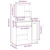 Makeup Table Set Gray Sonoma 86.5 x 35 x 136 cm