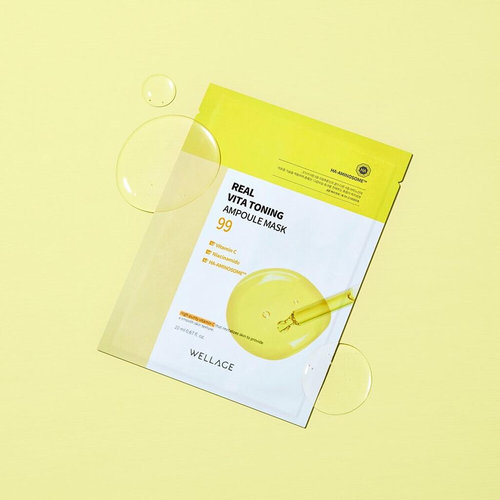 WELLAGE Real Vita Toning Ampoule Mask Sheet 10P