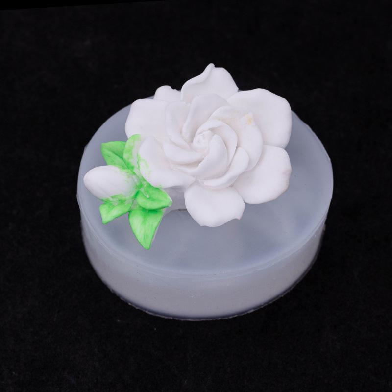 Matriță de silicon cu plumeria și gardenie pentru lumânări, aromaterapie și decorațiuni din ipsos