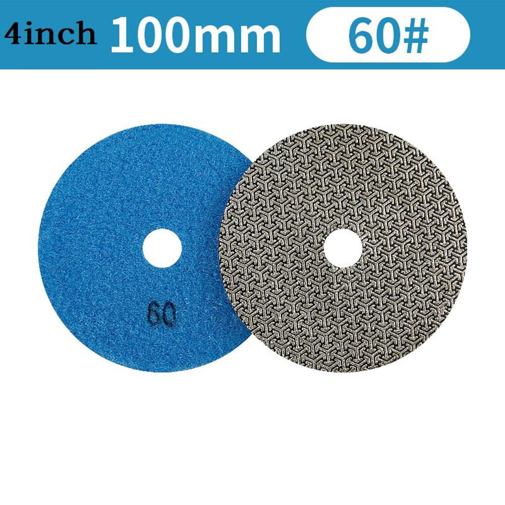 4Inch 60 100 200 400 Electroplated Dry Polishing Pad For Granite Marble Flexible Resin Sanding Disc Polisher Disc