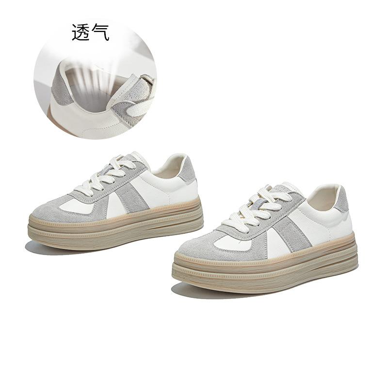 Retro leather German training shoes women's 2025 autumn new models are not tired of feet, platform white shoes, casual and versatile fashion women's s