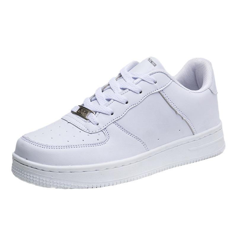 Kleine weiße Schuhe für Paare, lässige Sportschuhe für alle Jahreszeiten, niedrig geschnitten, schlicht, lässig, kalte, klebrige, dicksohlige, trendige Schuhe, Board-Schuhe