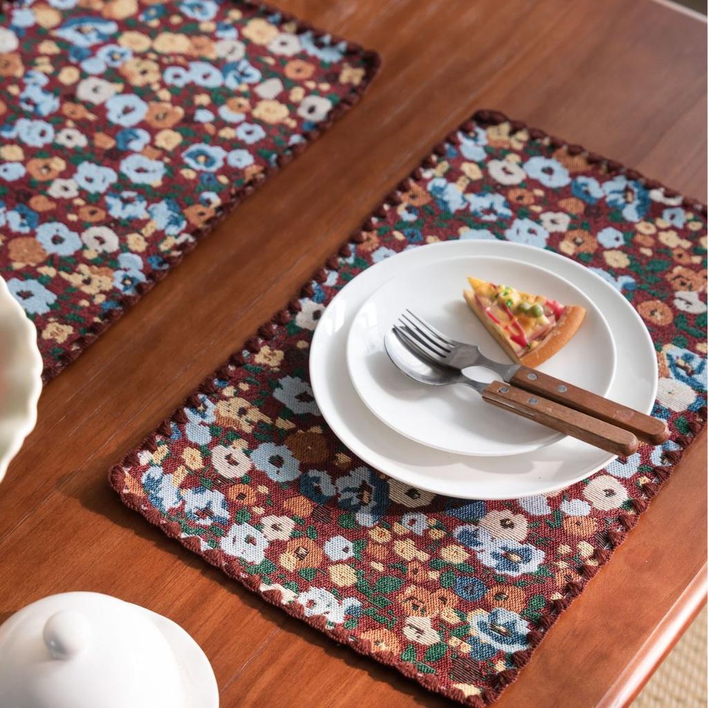 Tovagliette all'americana per tavolo da pranzo Tovagliette all'americana in lino di cotone Tovagliette all'americana in tessuto intrecciato per tavolo da cucina di campagna Tovagliette da tavola in cotone 30x45cm