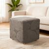 Leaf Jacquard Elastic Square Dust-proof Sofa Footrest Cover Stretch Stripe Slipcover Stool Cover Living Room Office Home Decor