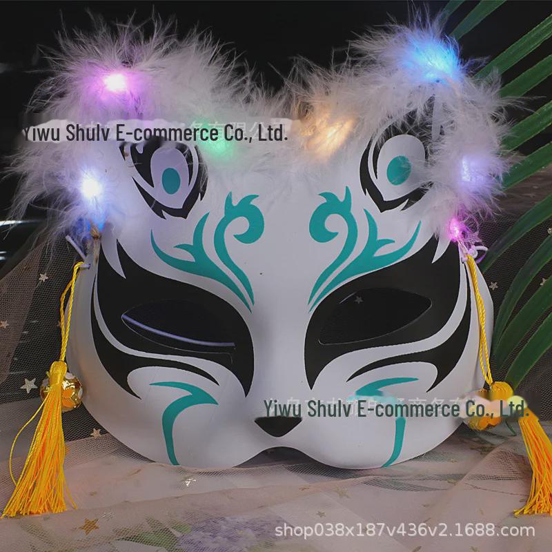 

Детская светящаяся маскарадная маска на пол-лица в виде лисы для Хэллоуина и вечеринок