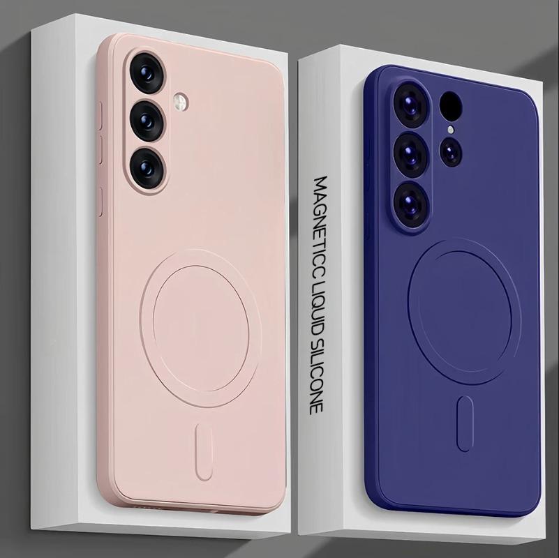 Phone Case Cswo02 Men's Liquid Silicone Magnetic Wireless Charge Case For Samsung Galaxy S26 S25 Fe S24 Ultra S23 Plus S22 S21 A15 A55 Shockproof Cover