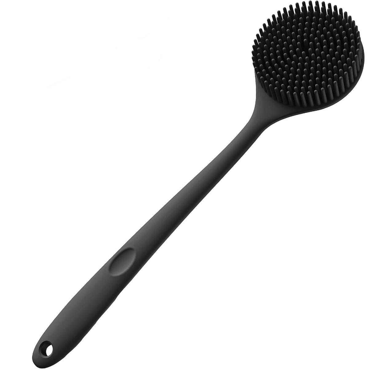 

1pc Silicone Back Scrubber Brush for Shower Long Handle Body Deep Cleansing and Exfoliating Massage Double-Sided Soft Bristles