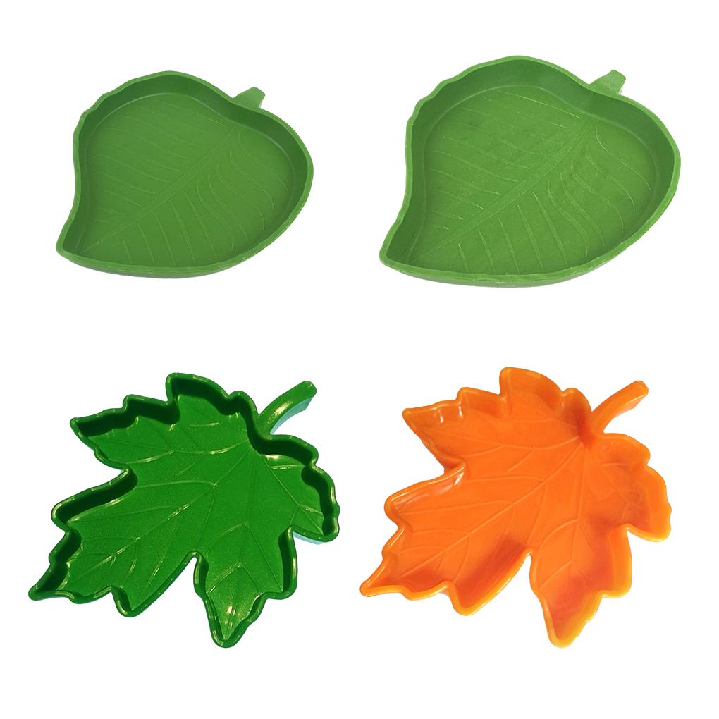 Healthy Feed For Pets Durable Plastic Bowl With Easy To Clean Drinking Bowl Dish Reptile Water Bowl Pet Bowl Feeder Small Leaf Style