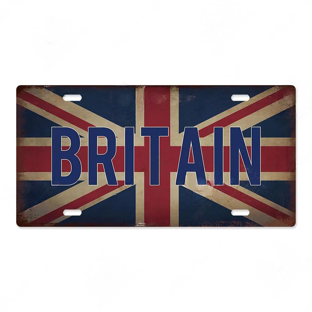 FJ Country National Flag Metal TinSigns Decor License Plate Plaque Metal Vintage Home Wall Decoration for Bar Pub Man Cave